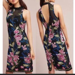 Nicole Miller Embroidered Floral Mesh Dress sz 6